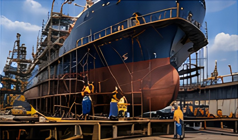 Vessel in dry dock for repairs
